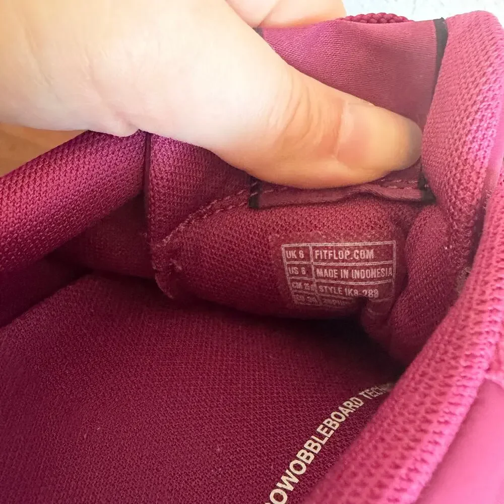 FitFlop FMode Flow Magenta Fabric Suede Leather Platform Trainer Sneaker Women 8